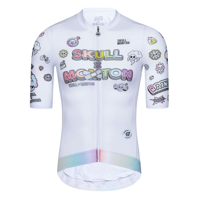 Skull Monton Mens Cycling Jersey Rainbow Cartoon