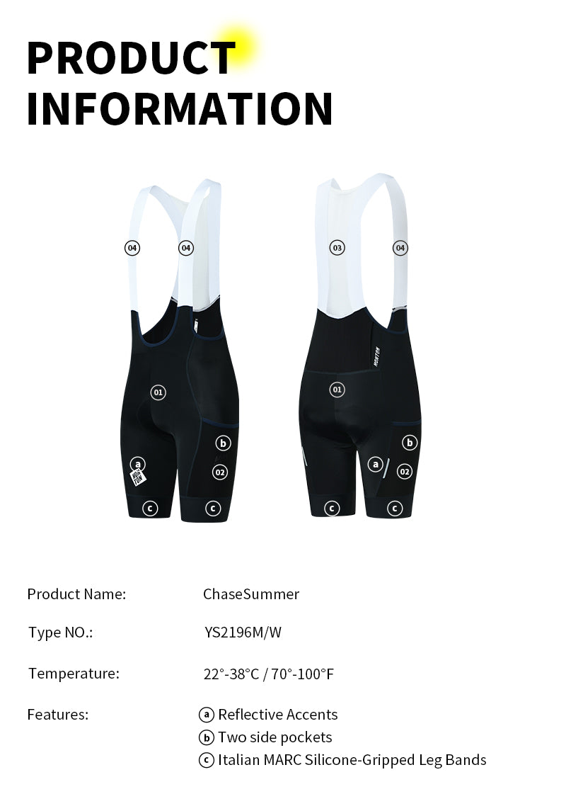 Mens Bib Shorts ChaseSummer Black