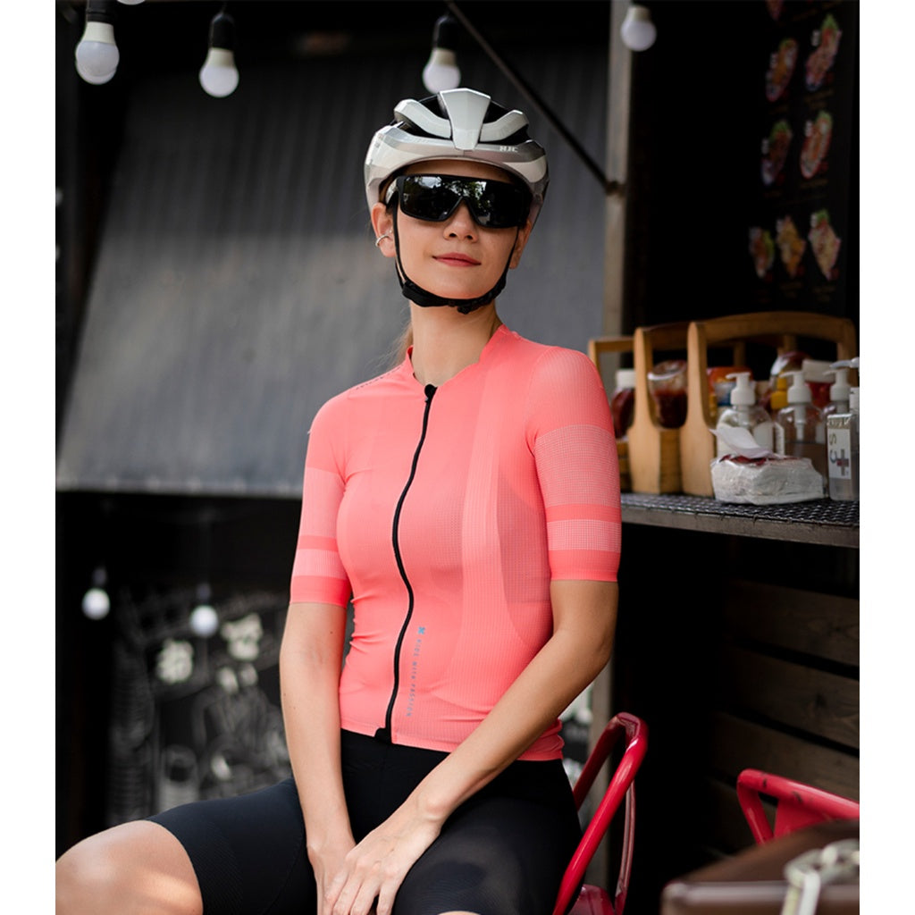 MONTON PRO WOMENS SHORT SLEEVE CYCLING JERSEY STARSHINE LIGHTCORAL