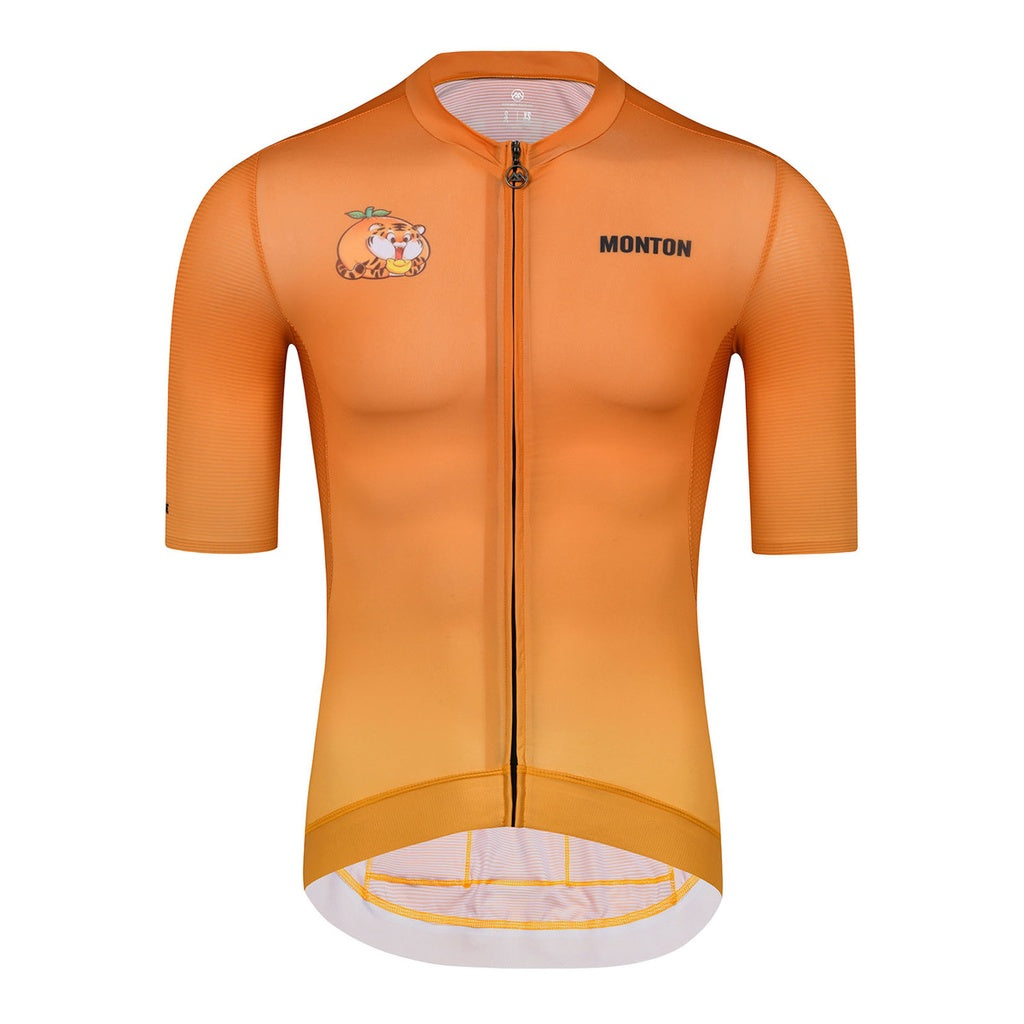 MENS SHORT SLEEVE CYCLING JERSEY URBAN ORANGE TIGER ORANGE