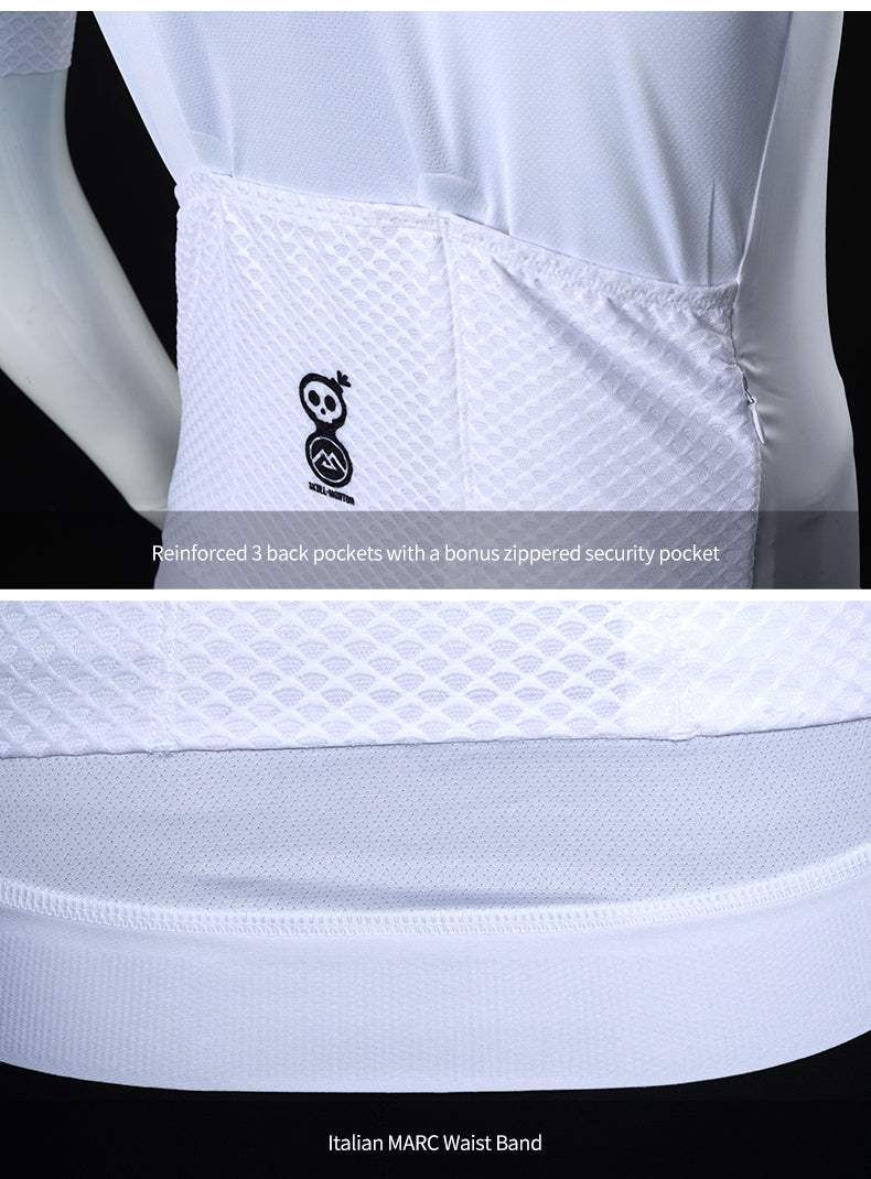 SKULL MONTON MENS SHORT SLEEVE CYCLING JERSEY JOKER WHITE