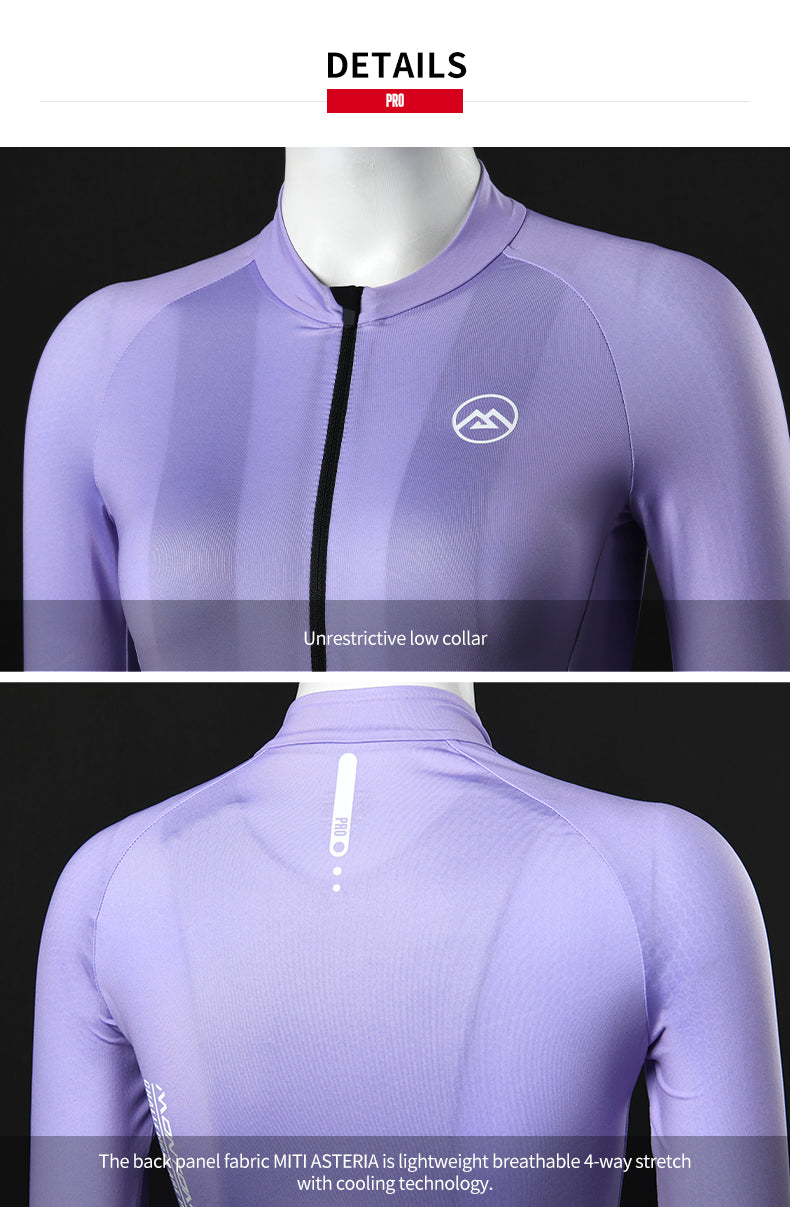 WOMENS SHORT SLEEVE CYCLING JERSEY PRO ELESU PURPLE