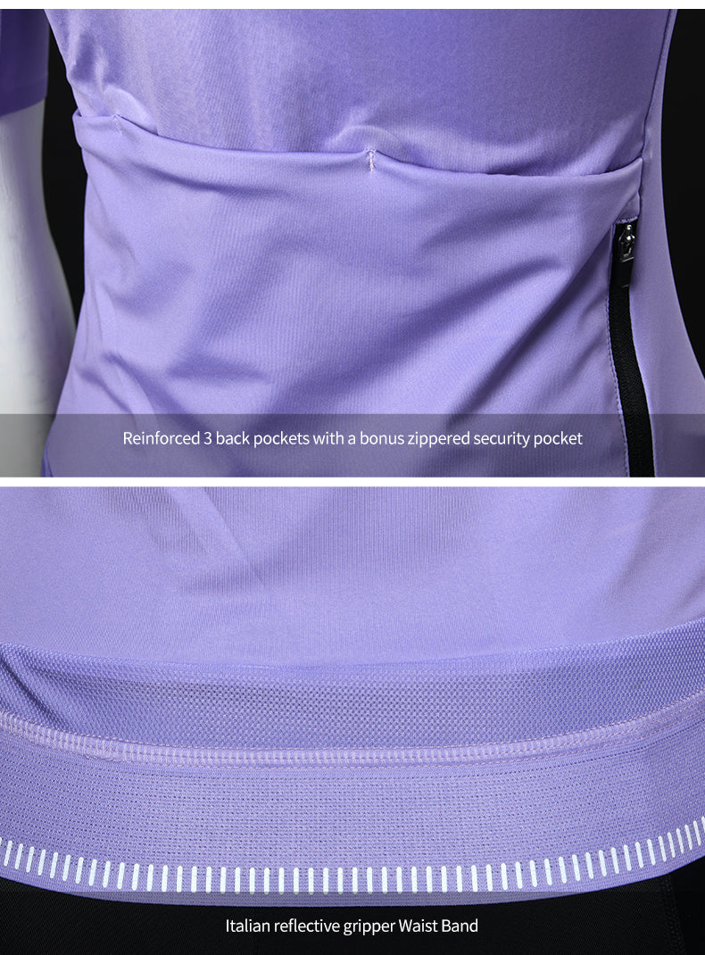 WOMENS SHORT SLEEVE CYCLING JERSEY PRO ELESU PURPLE