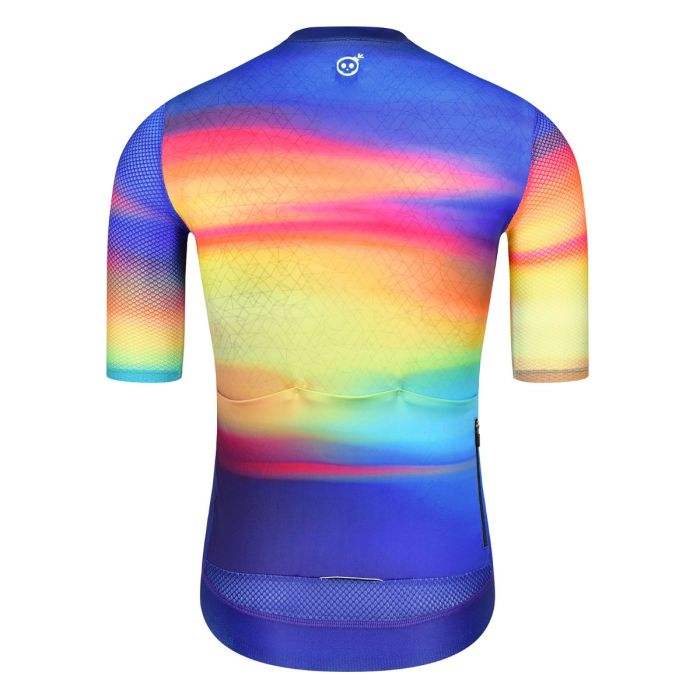 Skull Monton Mens Cycling Jersey NorthernLights Yellow Blue