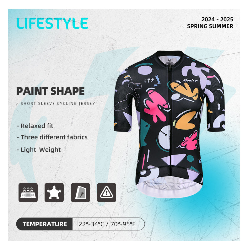 LIFESTYLE WOMENS JERSEY PAINT SHAPE BLACK