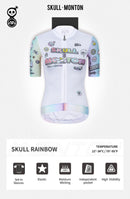 Skull Monton Womens Cycling Jersey Rainbow Cartoon