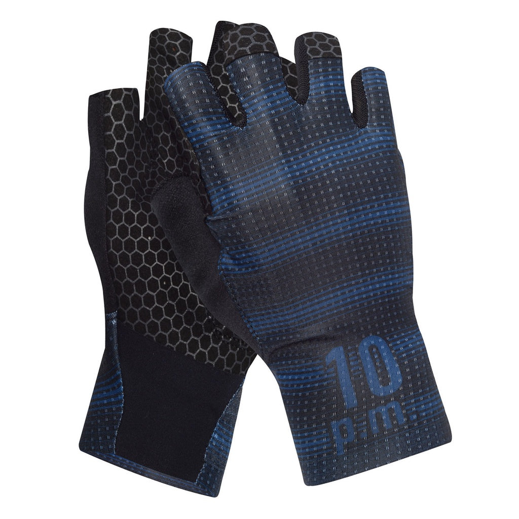 SKULL MONTON HALF FINGER CYCLING GLOVES 10PM BLUE