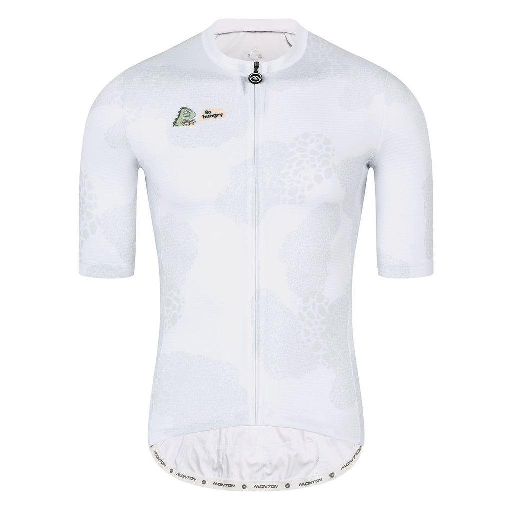 MENS SHORT SLEEVE CYCLING JERSEY LIFESTYLE DINOSAUR WHITE