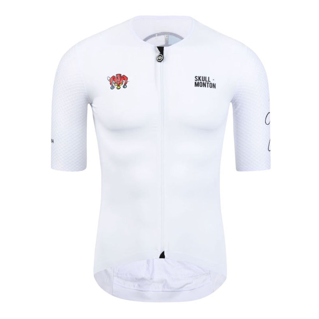 SKULL MONTON MENS SHORT SLEEVE CYCLING JERSEY JOKER WHITE