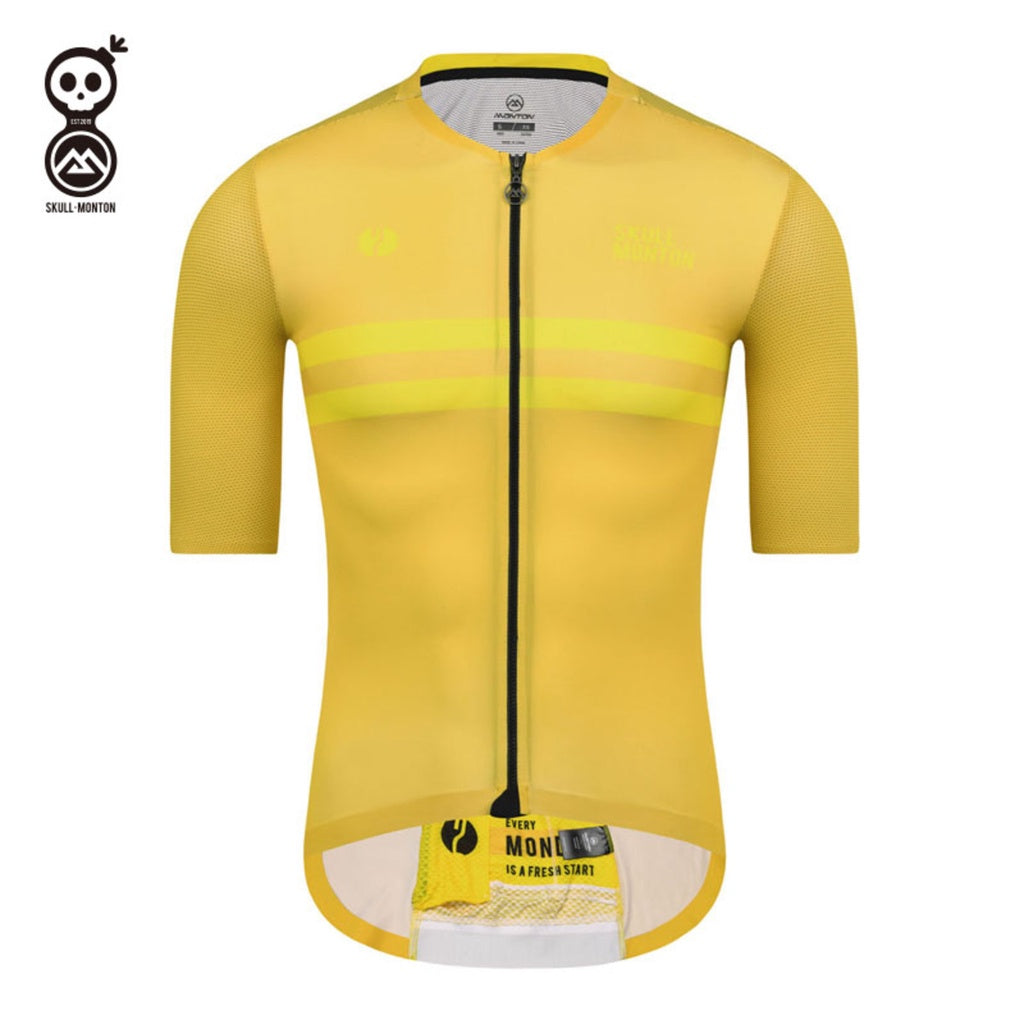 SKULL MONTON MENS CYCLING JERSEY MONDAY YELLOW