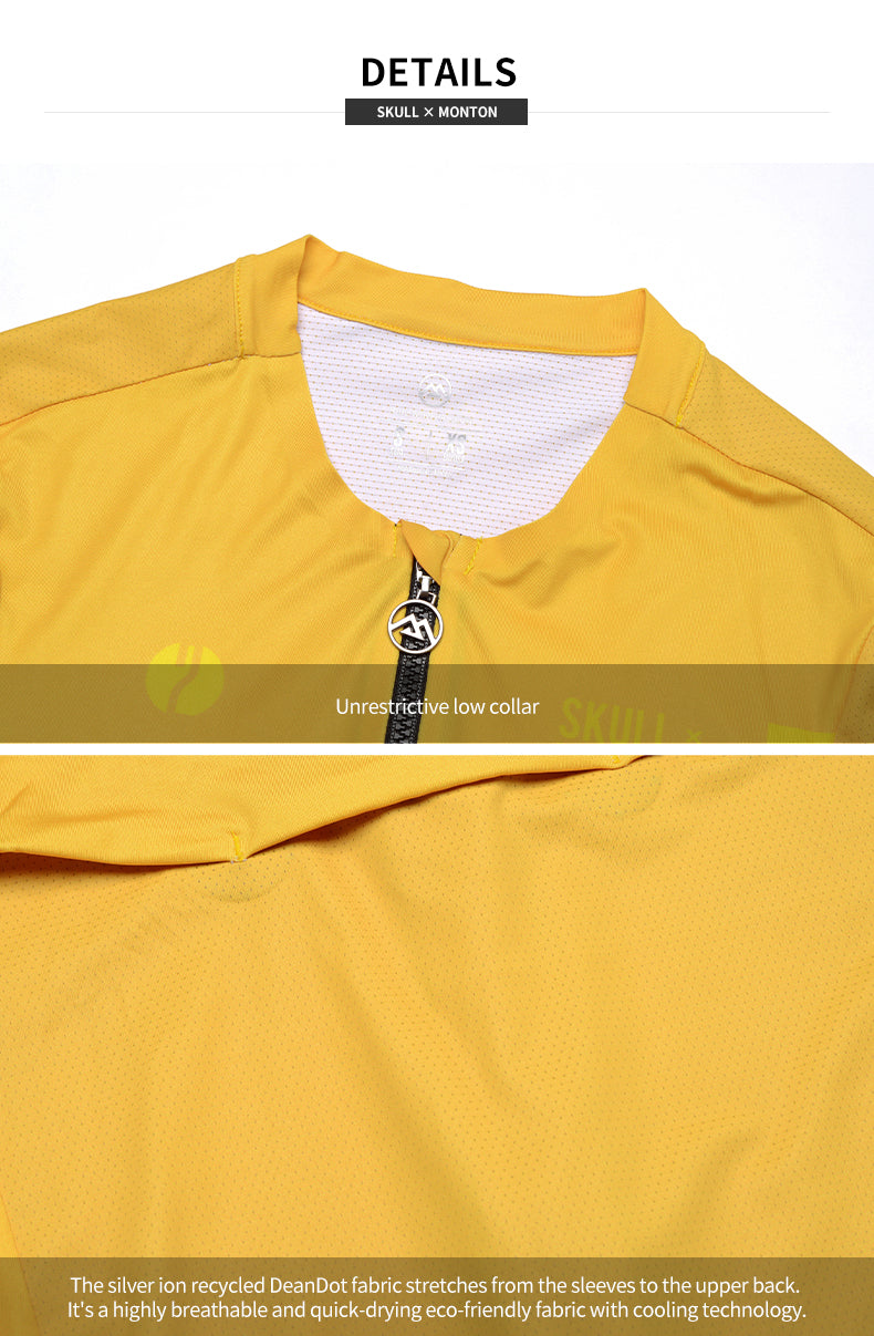 SKULL MONTON LONG SLEEVE CYCLING JERSEY MENS MONDAY II YELLOW