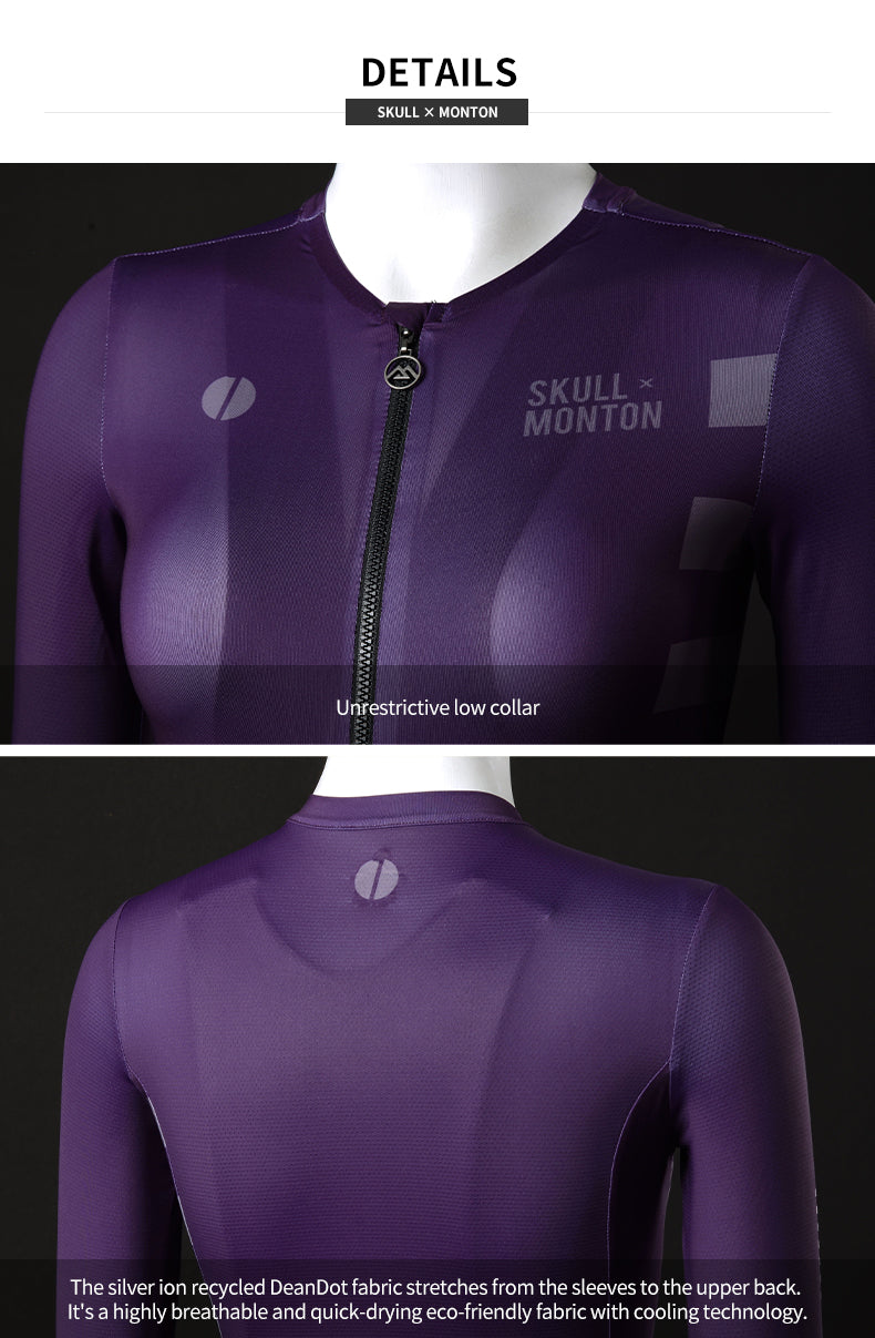 SKULL MONTON LONG SLEEVE CYCLING JERSEY WOMENS WEEKEND II BLACK