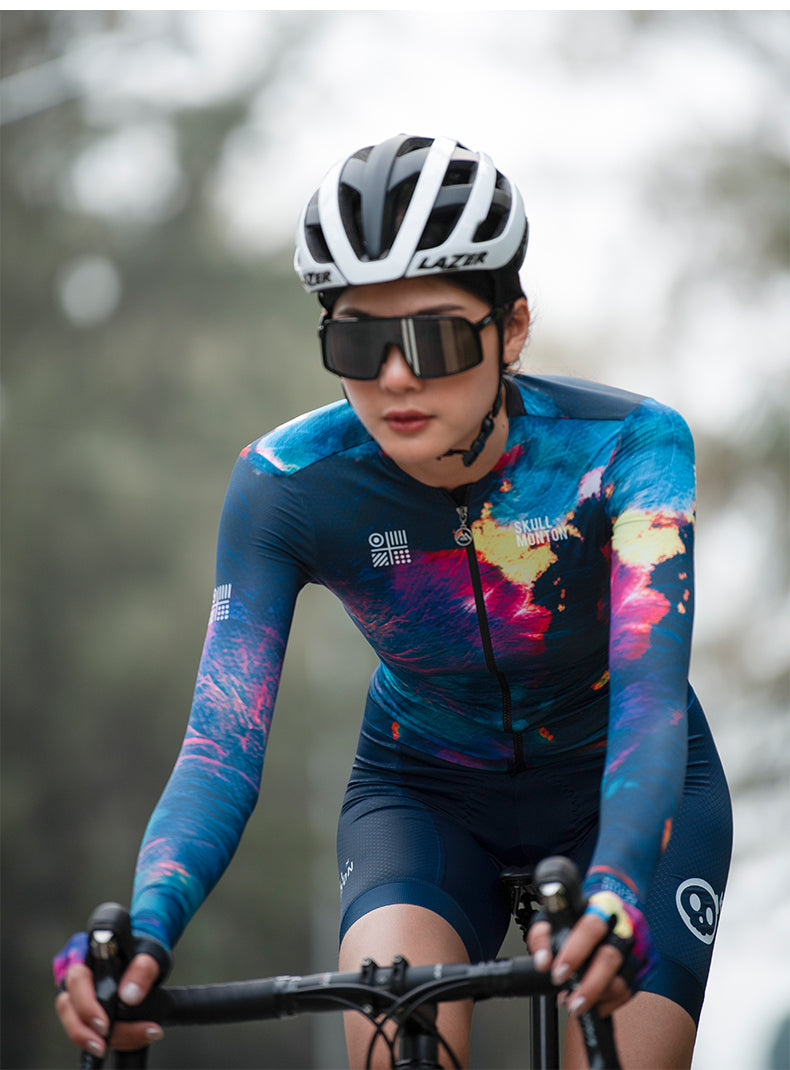 SKULL MONTON WOMENS LONG SLEEVE CYCLING JERSEY SEASONSCHANGE