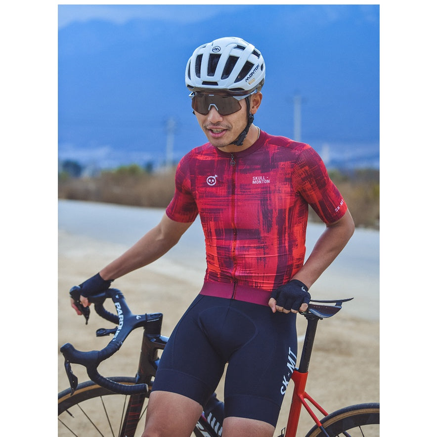 SKULL MONTON MENS CYCLING JERSEY SMEARSPACE RED