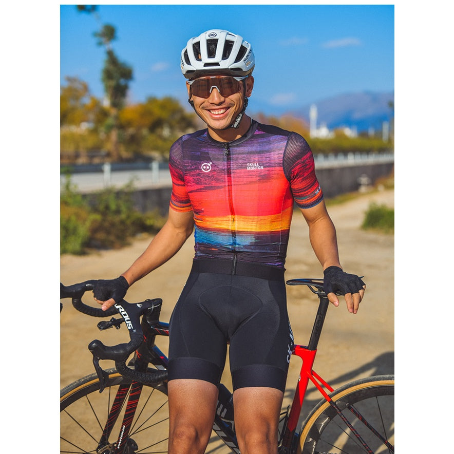 SKULL MONTON MENS CYCLING JERSEY SUNSET