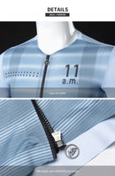 SKULL MONTON MENS SHORT SLEEVE CYCLING JERSEY 11AM LIGHT BLUE