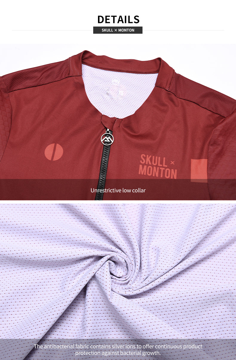 SKULL MONTON CYCLING JERSEY MENS SUNDAY II RED