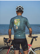 MENS SHORT SLEEVE CYCLING JERSEY LIFESTYLE DINOSAUR GREEN