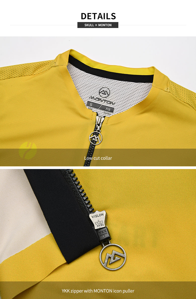 SKULL MONTON MENS CYCLING JERSEY MONDAY YELLOW