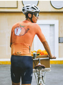 MENS SHORT SLEEVE CYCLING JERSEY URBAN ORANGE TIGER ORANGE