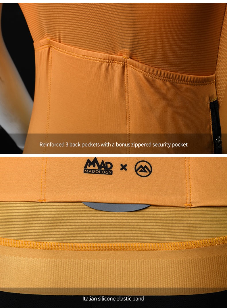 MENS SHORT SLEEVE CYCLING JERSEY URBAN ORANGE TIGER ORANGE