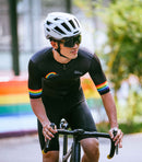 SKULL MONTON MENS SHORT SLEEVE CYCLING JERSEY RAINBOW BLACK