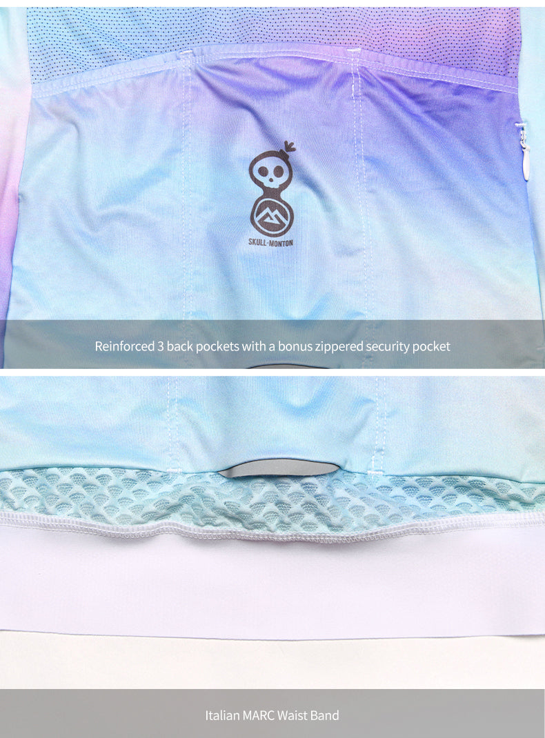 SKULL MONTON WOMENS SHORT SLEEVE CYCLING JERSEY COLORFLOW